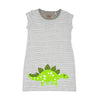 Stegosaurus Dress with Grey Stripe Stegosaurus Dress with Grey Stripe