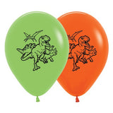 Dinosaur Balloons Lime Green and Orange 30cm
