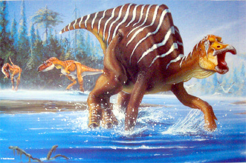 Maiasaura & Albertasaurus Dinosaur Poster