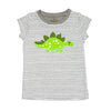Stegosaurus top with grey stripe & capped sleeve t-shirt Stegosaurus top with grey stripe & capped sleeve t-shirt
