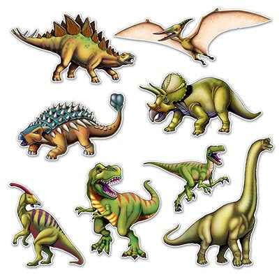 Cardboard cutouts - 8 of your favourite dinosaurs